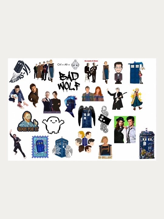 Наклейки Доктор Кто набор 20–40 штук стикеры с героями сериала Doctor Who - 