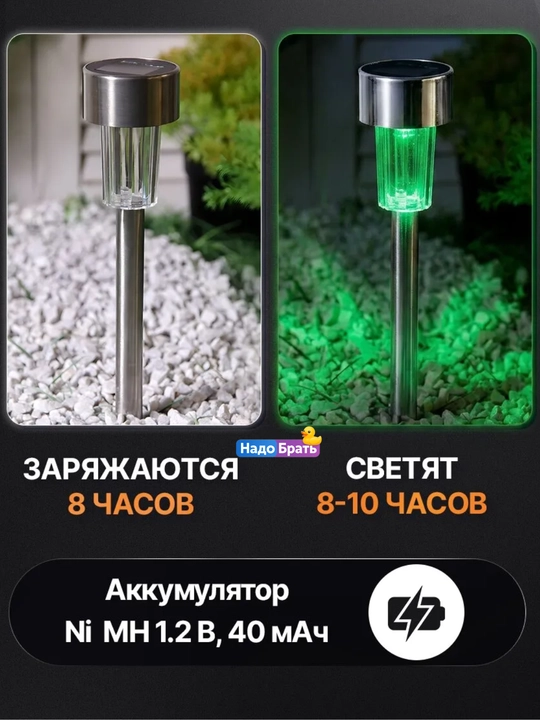 Quyosh batareyali bog‘ chiroqlari 10 dona, hovli va bog‘ uchun LED yoritgichlar