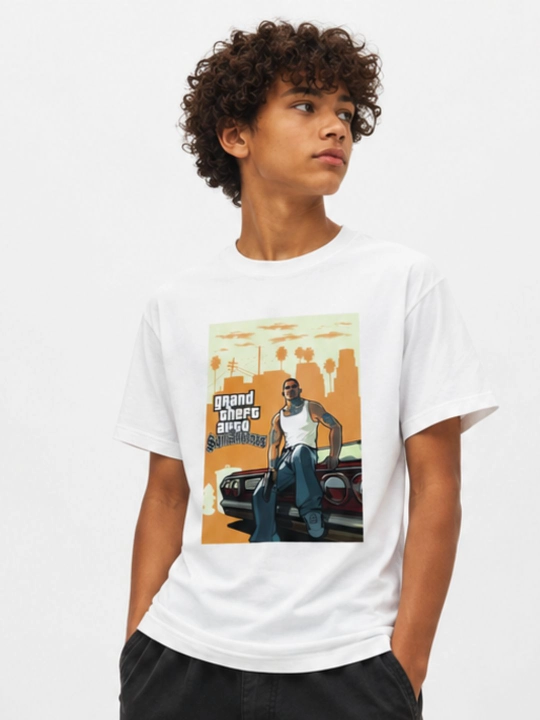 Подростковая футболка WEERIT GTA San Andreas, 100% хлопок