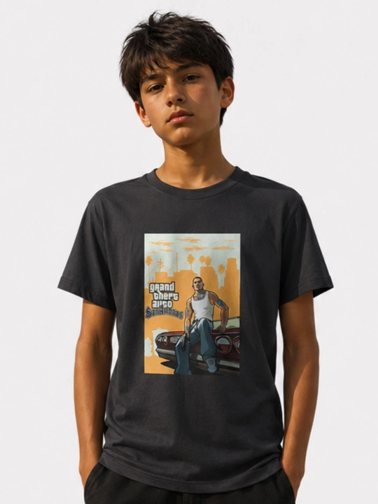Подростковая футболка WEERIT GTA San Andreas, 100% хлопок