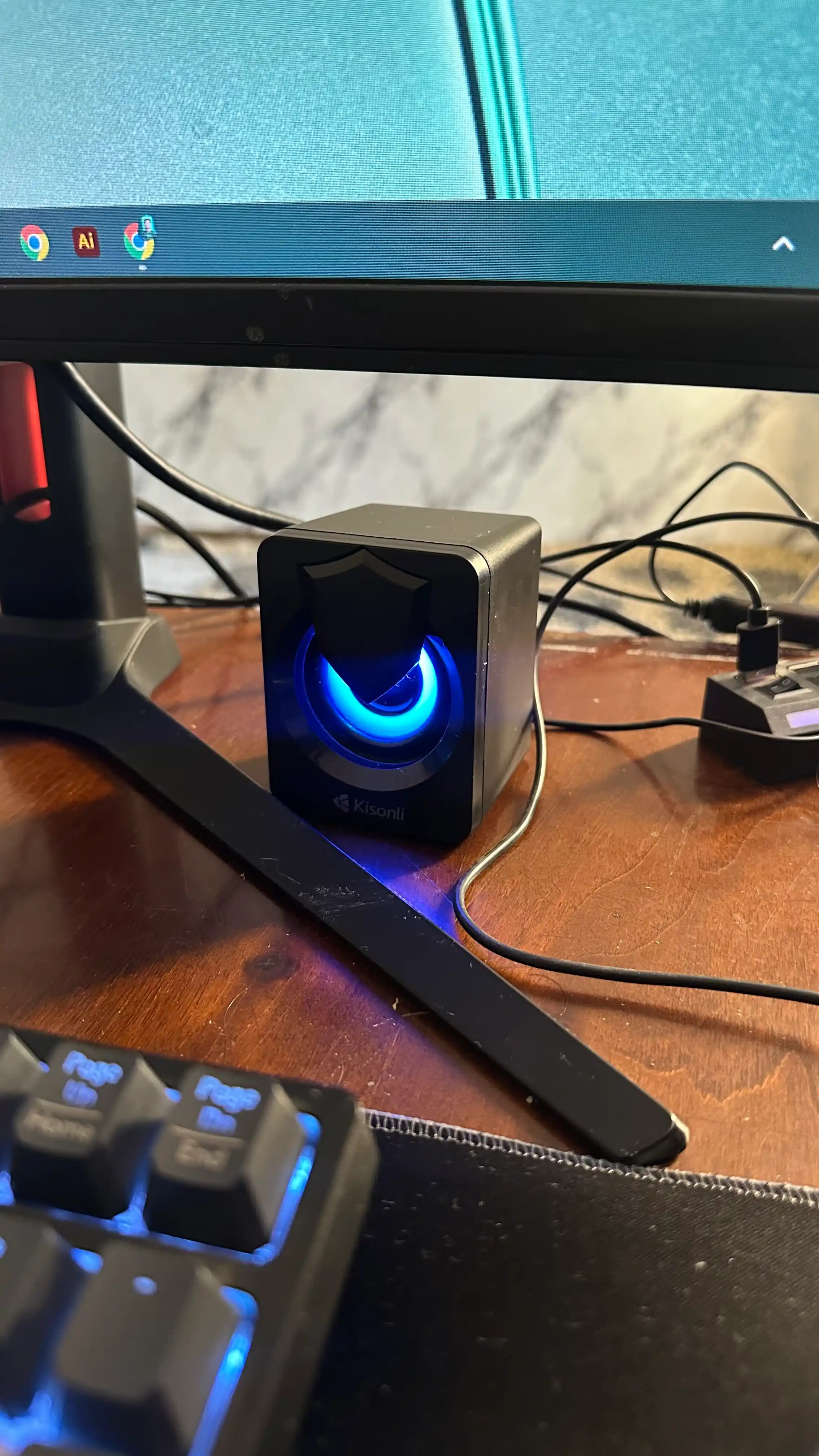 Колонки для компьютера Kisonli L-1030 5 Вт, 2.0, питание от USB, RGB подсветка