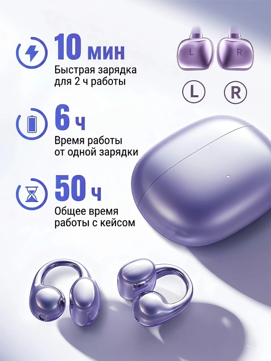 Yagizaai Gen 3 simsiz sport quloqchinlari Clip-on Bluetooth 5.4 ochiq turdagi 50 soat