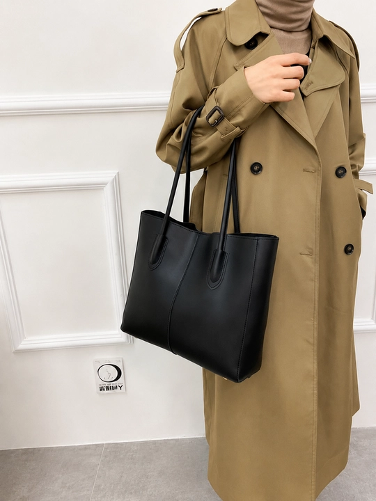 Ayollar uchun katta shopper sumka, PU charm tote, ish va hujjatlar uchun