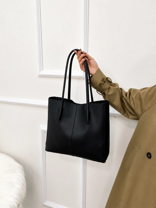 Ayollar uchun katta shopper sumka, PU charm tote, ish va hujjatlar uchun