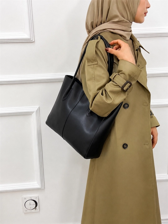 Ayollar uchun katta shopper sumka, PU charm tote, ish va hujjatlar uchun