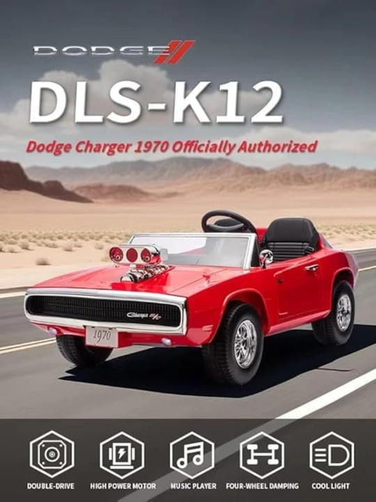 1970 Dodge Charger R/T Fast & Furious uslubidagi bolalar elektromobili - 