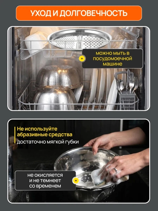 Кухонный набор, 3 в 1, из нержавеющей стали: дуршлаг, терка и контейнер