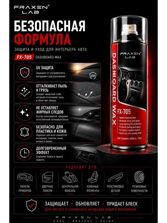 FX-705 полироль для панели автомобиля с антистатическим эффектом
