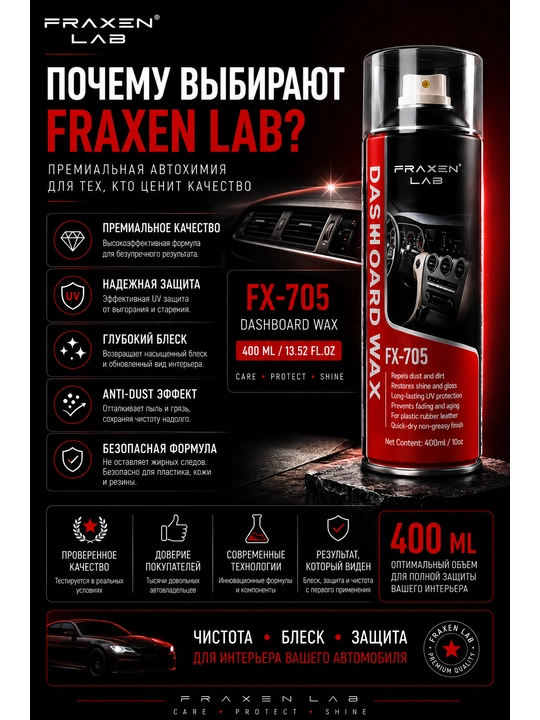 FX-705 полироль для панели автомобиля с антистатическим эффектом
