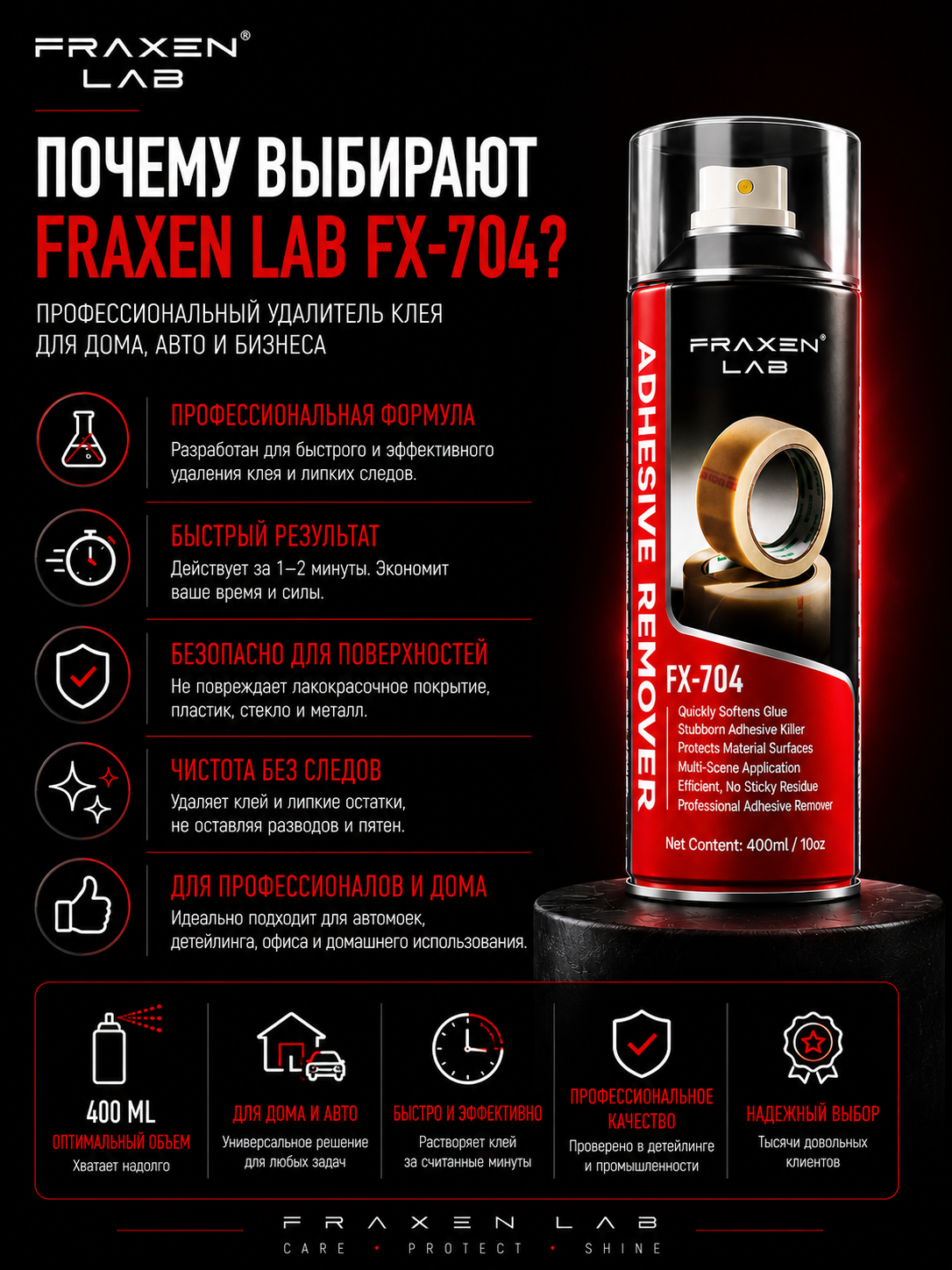 FX-704 Yelim Qoldiqlarini Ketkazuvchi Sprey Antiskotch