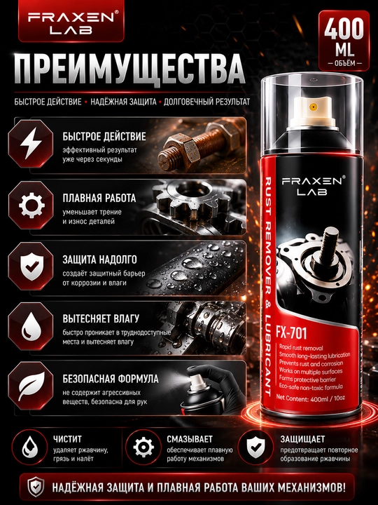 Средство для удаления ржавчины и смазки FX-701