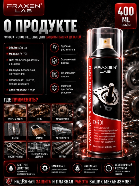 Средство для удаления ржавчины и смазки FX-701