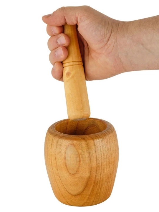 Hovoncha, ziravor va dorivor o‘tlar chun tabiiy yog‘och hovoncha
