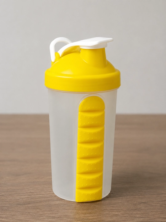 Bo‘limli shaker idish, sport va kunlik ichimliklar uchun qulay plastik butilka - 