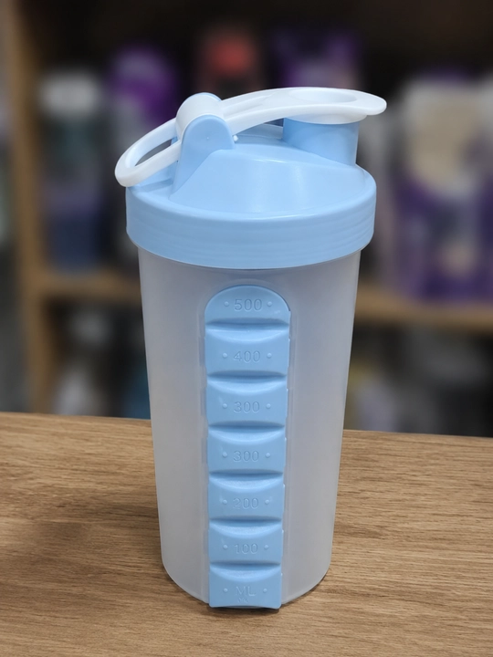 Bo‘limli shaker idish, sport va kunlik ichimliklar uchun qulay plastik butilka - 