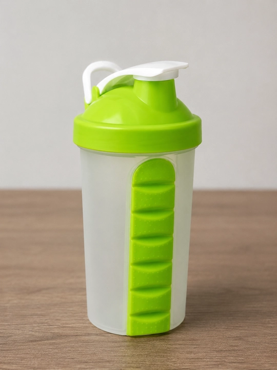 Bo‘limli shaker idish, sport va kunlik ichimliklar uchun qulay plastik butilka - 
