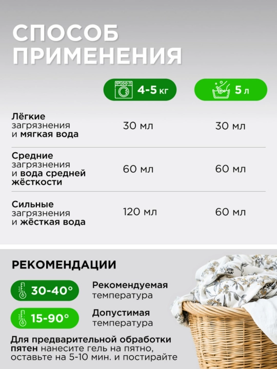 SYNERGETIC 2 ta 1 da dog‘ ketkazuvchi kir yuvish geli, 1l