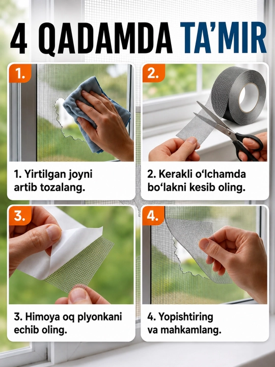 Скотч для ремонта москитной сетки, Скотч - сетка