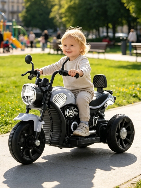 Bolalar elektr mototsikli, 3 g‘ildirakli, BT, musiqa, chiroq, 6V4.5Ah