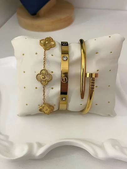 Набор в стиле Cartier из нержавеющей стали — MZNJWL-BILAGUZUKK-ГОЛУБ-17
