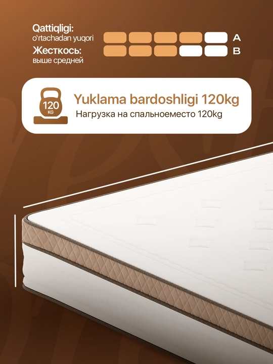 Matras Prestige, ortopedik bir kishilik va ikki kishilik, balandligi 26 sm