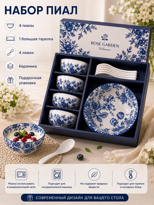 "Rose Garden" premium chinni idishlar to‘plami - 