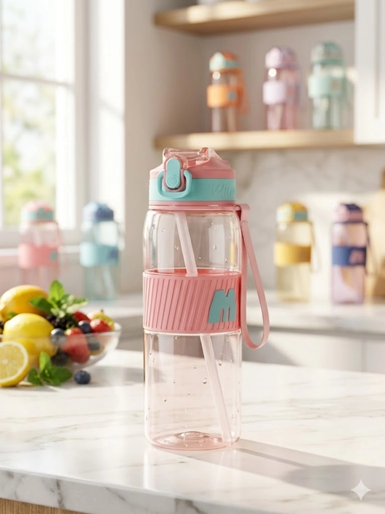 Bolalar va sport uchun trubkali suv idishi, qulflanadigan qopqoq, 500 ml - 