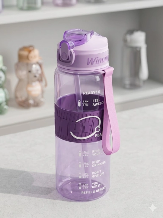 Bolalar va sport uchun trubkali suv idishi, qulflanadigan qopqoq, 500 ml - 