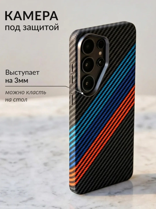 Карбоновый чехол для Samsung S22,S23,S24,S25,S26 FE,PLUS, ULTRA Magsafe, жесткий