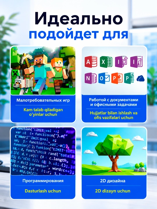 Kompyuter uy va ofis uchun tizim bloki Intel Core i5 6500 8GB DDR4 128GB SSD Windows 10Pro