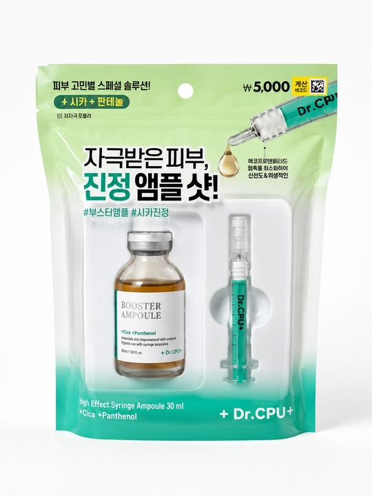 Dr.CPU+ Booster Ampoule Cica + Panthenol - Успокаивающая и восстанавливающая ампула, 30 мл - 