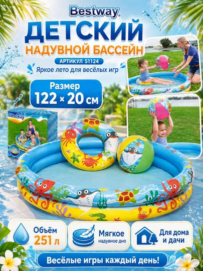 Бассейн надувной детский Bestway, Bestway Fast set круглый, все размеры — MELOMAN-BESTWAYBAD-АМЕТИС