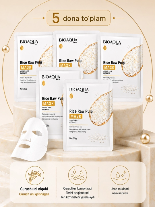 Маска для лица Bioaqua Rice Raw Pulp Mask с экстрактом риса