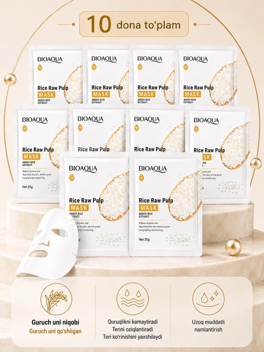 Маска для лица Bioaqua Rice Raw Pulp Mask с экстрактом риса