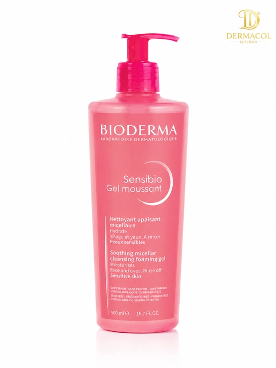 Мягкий гель для умывания лица Sensibio Moussant Bioderm для ежедневного ухода 500 мл