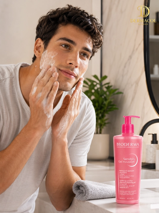 Мягкий гель для умывания лица Sensibio Moussant Bioderm для ежедневного ухода 500 мл