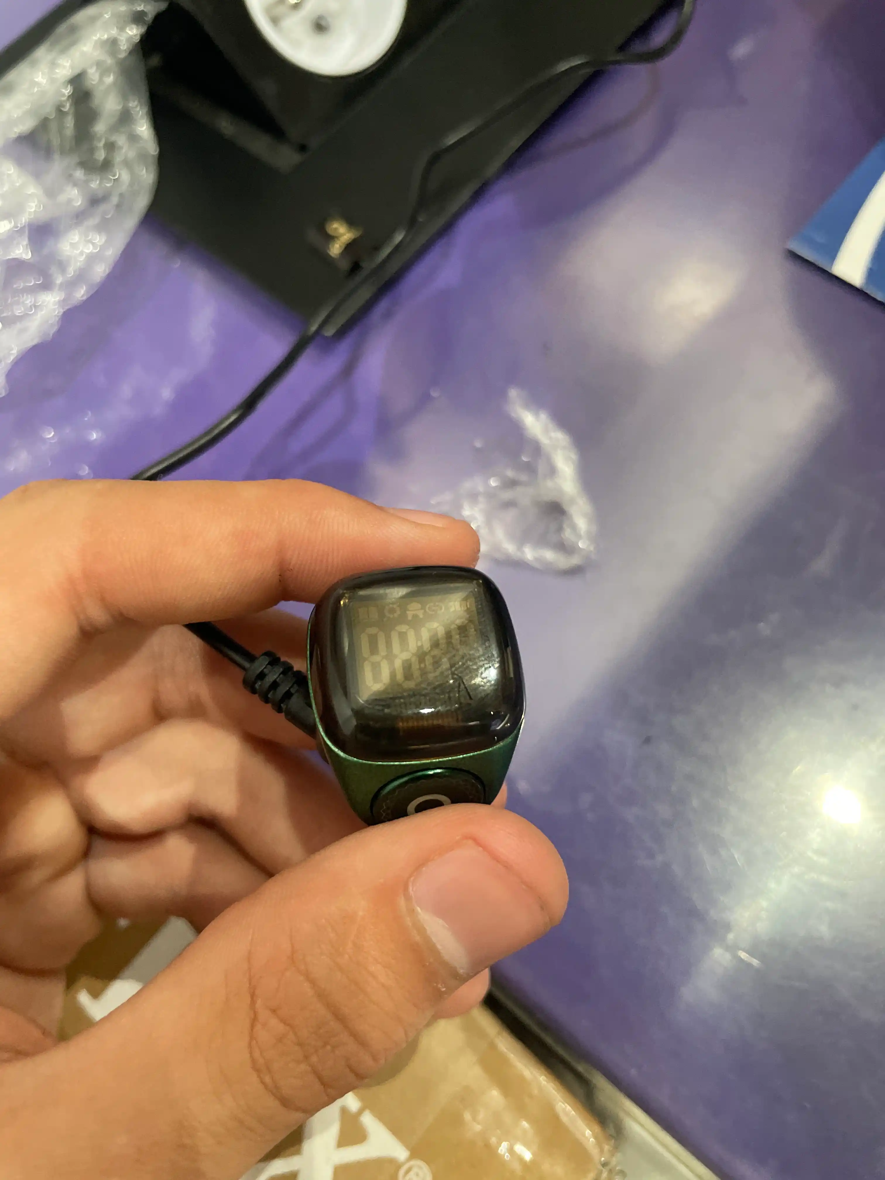 Elektron tasbeh Zikr Ring Lite, zikr va istig'for uchun, vibratsiya, suvga chidamli ekran