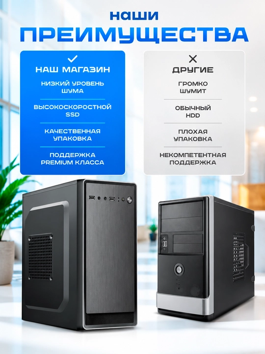 Kompyuter uy va ofis uchun tizim bloki Intel Core i5 6500 8GB DDR4 128GB SSD Windows 10Pro