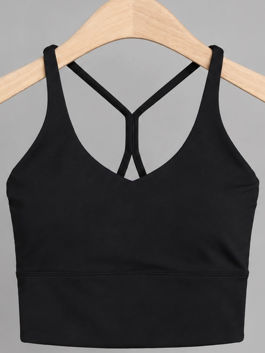 Ayollar sport topi, ichki kosachali va X shaklidagi orqa dizaynli, yoga va fitnes uchun