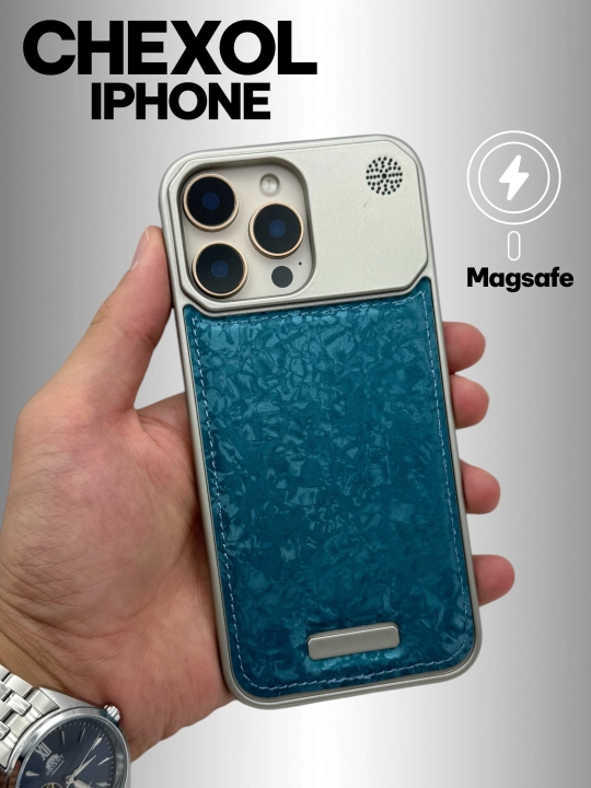 Чехол Magsafe из кожи и пластика для iPhone 11, 12, 13, 14, 15, 16 ,17 Pro/Max