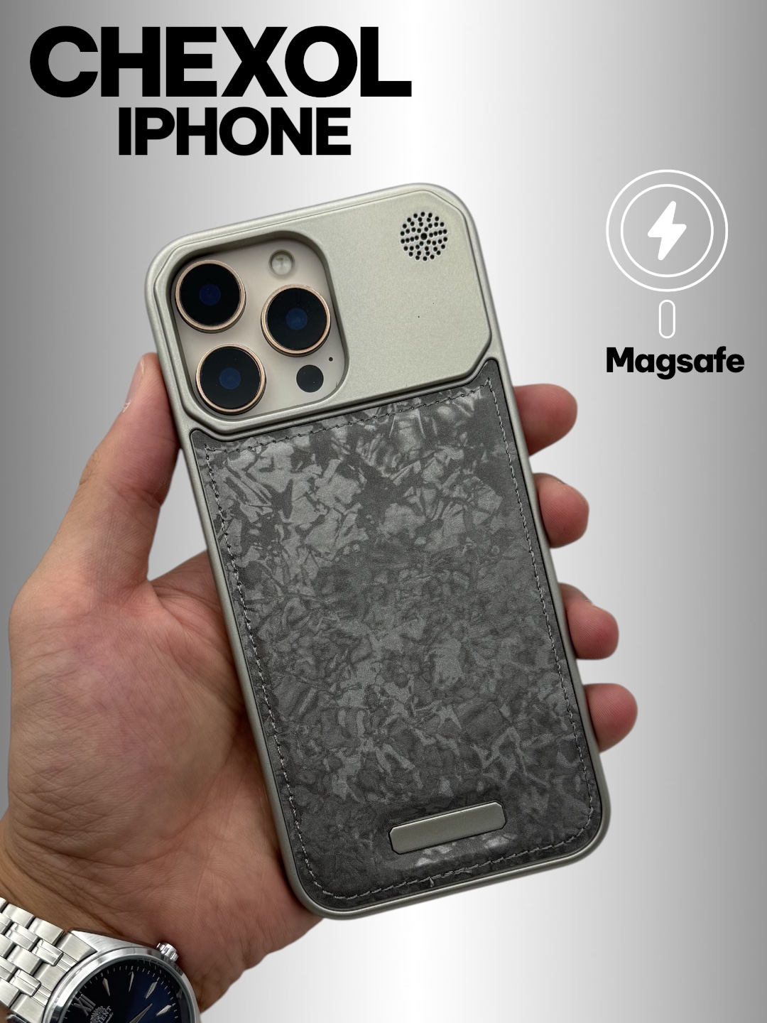 Чехол Magsafe из кожи и пластика для iPhone 11, 12, 13, 14, 15, 16 ,17 Pro/Max