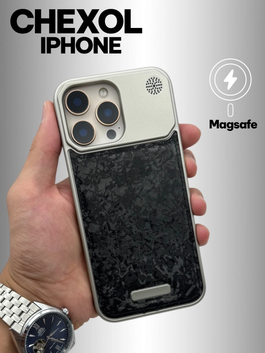 Чехол Magsafe из кожи и пластика для iPhone 11, 12, 13, 14, 15, 16 ,17 Pro/Max