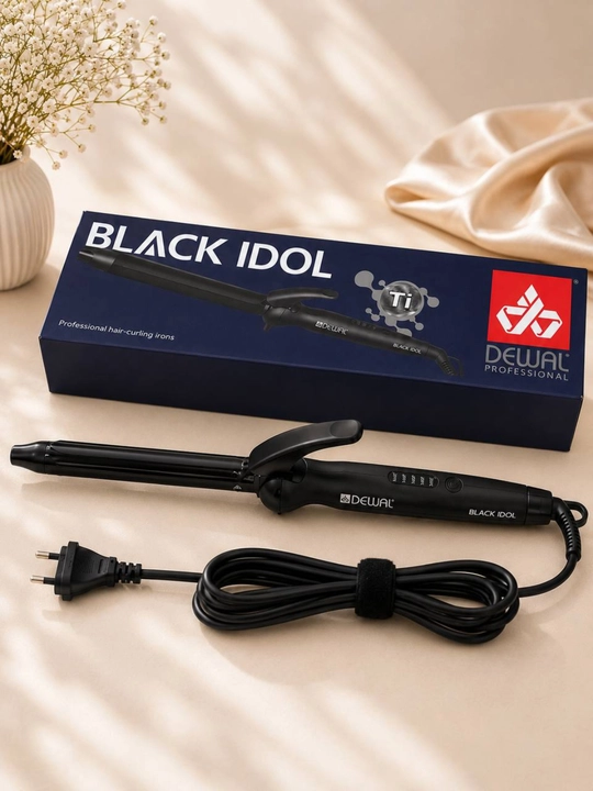 Dewal Professional Black Idol titan qoplamali soch ploykasi, lokon yaratish uchun, 220°C
