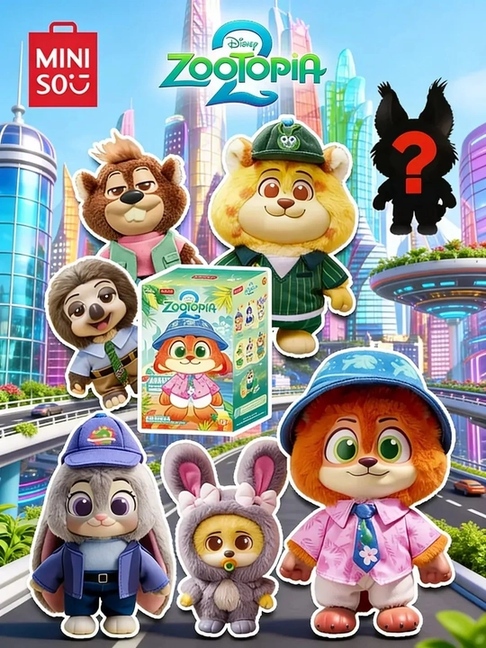 Zootopia 2 Disney Miniso — syurpriz o‘yinchoq-brelok, kolleksiyadan tasodifiy qahramon
