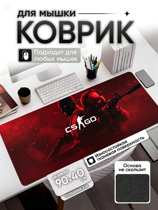 Kompyuter Kovrik, Klaviatura va Sichqoncha uchun, 90×40×3 mm - 