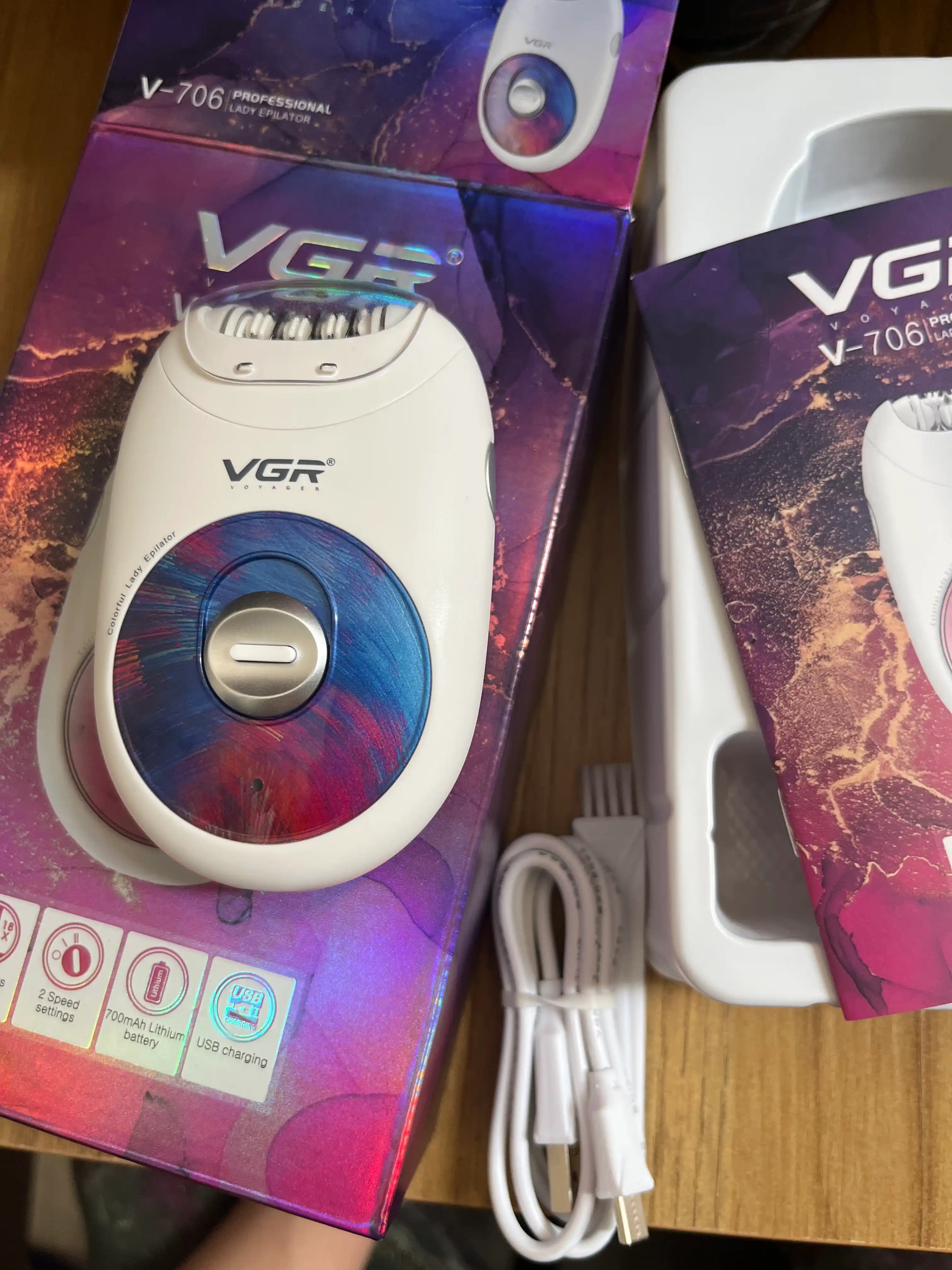 Ayollar uchun simsiz epilator VGR V-705, V-726, V-706, V-728, tana depilatori
