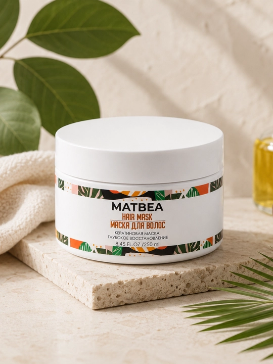 Sochlar uchun keratin niqobi Matbea, chuqur tiklovchi, 250 ml - 