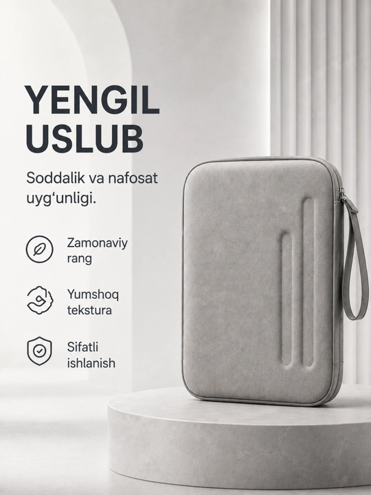 10 dyumli planshet va klaviatura uchun qattiq korpusli himoya sumkasi