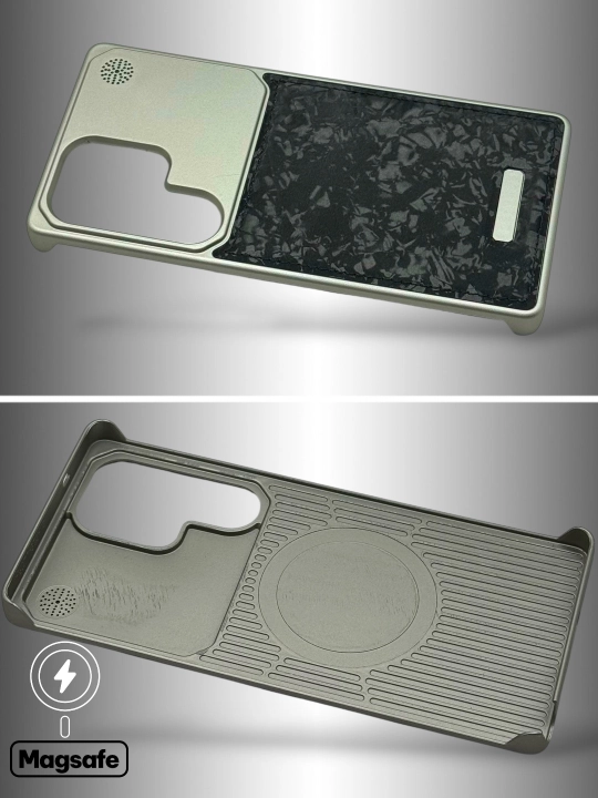Samsung S25 Ultra S26, S24, S23 Ultra, S25 Ultra uchun charm plastik g'ilof, Magsafe