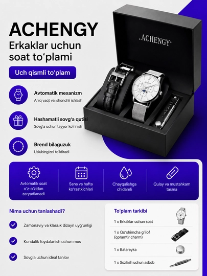 Erkaklar uchun qo‘l soati to‘plami - 